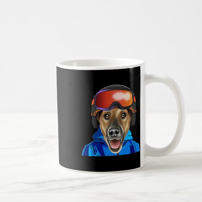 Skier Smooth Fox Terrier Snowboarder Pocket Kaffeetasse (Rechts)