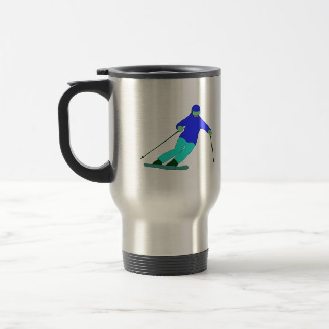 Skier Snow Skiing Reisebecher (Links)