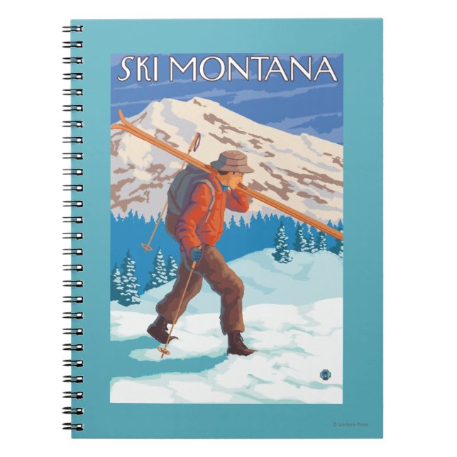 Skier Snow Skis - Montana Notizblock (Vorderseite)