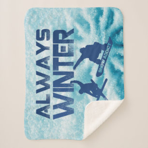 Skier & Snowboarder Throw Blanket Sherpadecke