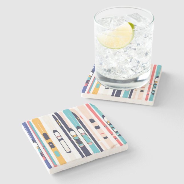 Skier Steinuntersetzer (Seitenansicht)