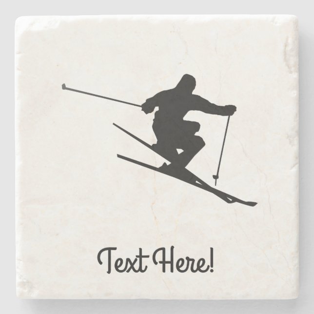 Skier Steinuntersetzer (Vorderseite)