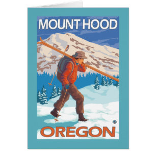 Skier transportant ski de neige - Mont Hood, OU