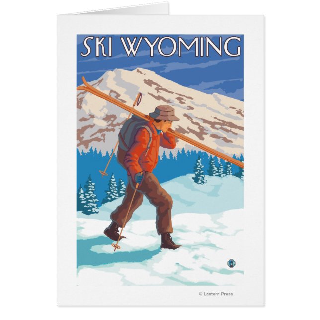 Skier transportant ski de neige - Wyoming (Devant)