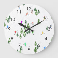 Skiers Skiing Illustration Ski Winter Slope