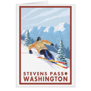 Skieur de neige de Downhhill - passage de Stevens,