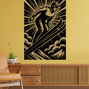 Skieur Rétro Art Déco