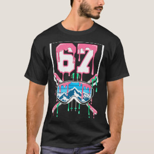 Skifahren 67 Six Seven Lustige Triefende Schutzbri T-Shirt