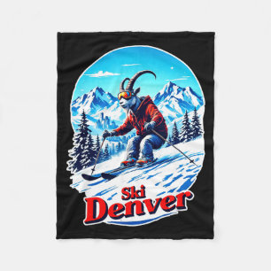 Skifahren-Abenteuer-Ziege in Denver-Bergen Fleecedecke