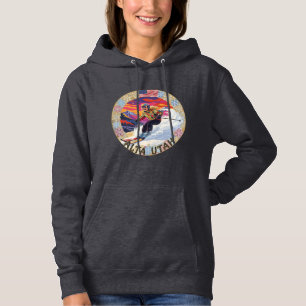 Skifahren Alta, Utah, Skifahrerin Hoodie