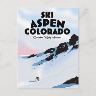 Skifahren Aspen Colorado Postkarte
