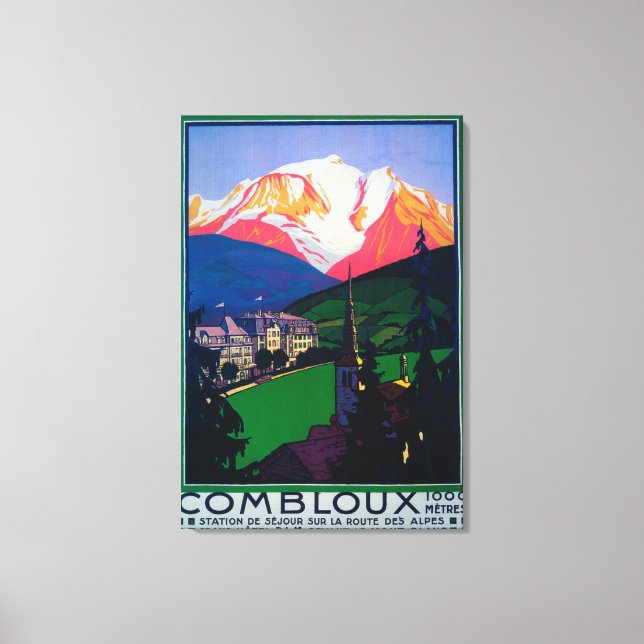 Skifahren auf Combloux Promotionplakat Leinwanddruck (Vorderseite)