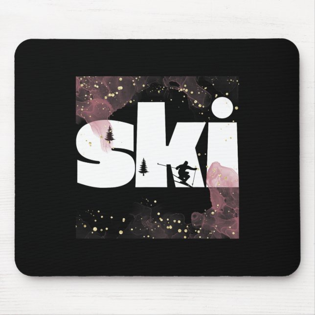 Skifahren auf den Pisten2 Mousepad (Vorne)