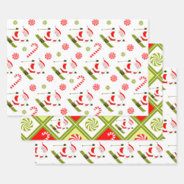 Skifahren auf Kreativität Geschenkpapier Set