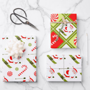 Skifahren auf Kreativität Geschenkpapier Set