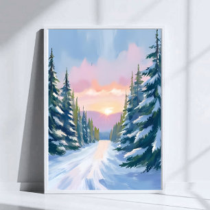 Skifahren bei Sonnenuntergang   Winterberg-Ski-Gem Poster