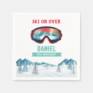 Skifahren Birthday Party Pisten Ski Snowboard Serviette