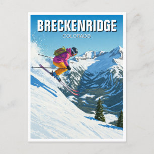 Skifahren Breckenridge Colorado Skier Travel Postkarte