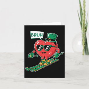 Skifahren Bruh Valentinstag Herz Patrick Shamrock  Karte