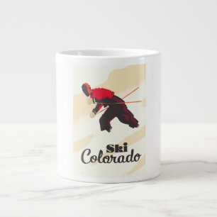 Skifahren Colorado Reiseplakat Jumbo-Tasse