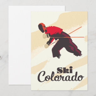 Skifahren Colorado Reiseplakat Save The Date