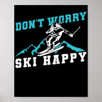 Skifahren Don't Beunruhigte Ski Happy Skier Winter