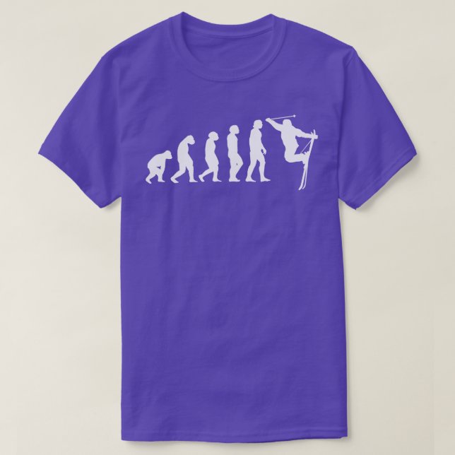 Skifahren Evolution Geschenk 2 T-Shirt (Design vorne)