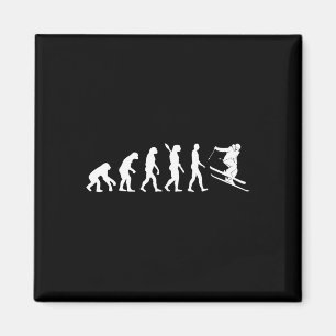 Skifahren Evolution Lustiger Skifahrer Freestyle S Magnet