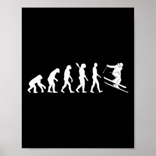 Skifahren Evolution Lustiger Skifahrer Freestyle S Poster