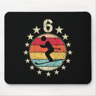 Skifahren Geburtstag 6 Jahre alt Junge Mädchen Ski Mousepad