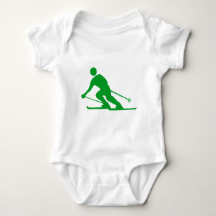 Skifahren - grünes Gras Baby Strampler