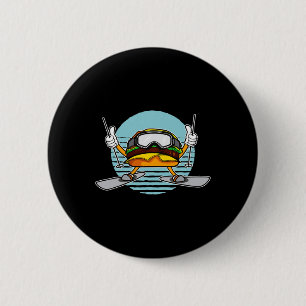 Skifahren Hamburger Lustiger Hamburger Ski Button