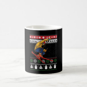 Skifahren hässliches Weihnachten Kaffeetasse