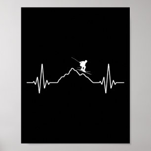 Skifahren Herzschlag Ski-Geschenk für Skifahrer _1 Poster