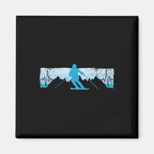 Skifahren Herzschlag Ski-Geschenk für Skifahrer Magnet