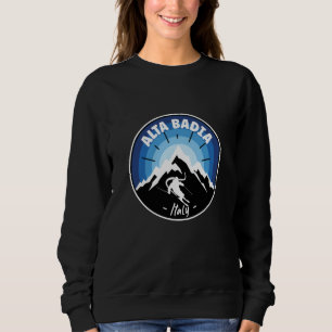 Skifahren in Alta Badia Italien Blau Sweatshirt