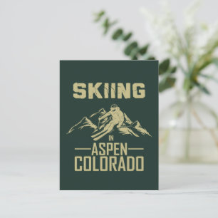 Skifahren in Aspen Colorado Postkarte
