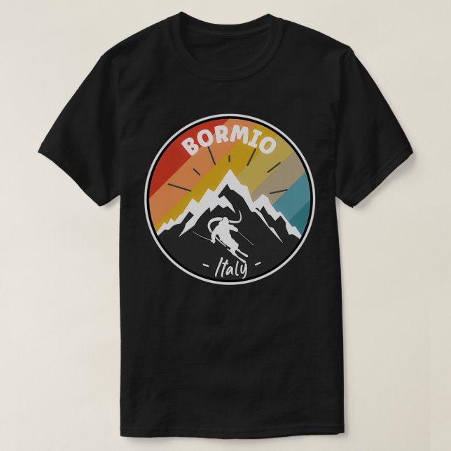 Skifahren in Bormio Italien T-Shirt (Design vorne)