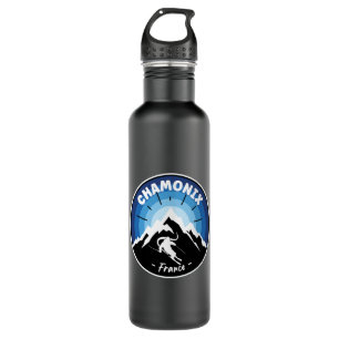 Skifahren in Chamonix France Blue Edelstahlflasche