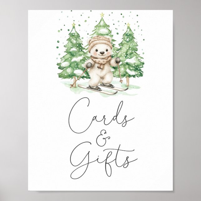 Skifahren in die Parenthood Kinderdusche Karten &  Poster (Vorne)
