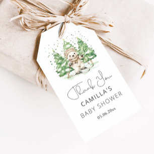 Skifahren in Parenthood Winter Baby Dusche Geschenkanhänger