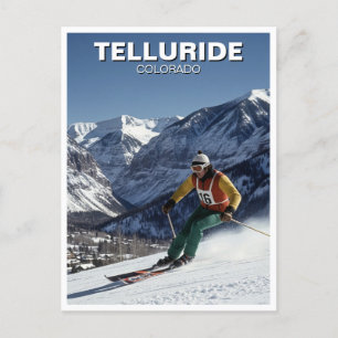 Skifahren in Telluride Colorado Postkarte
