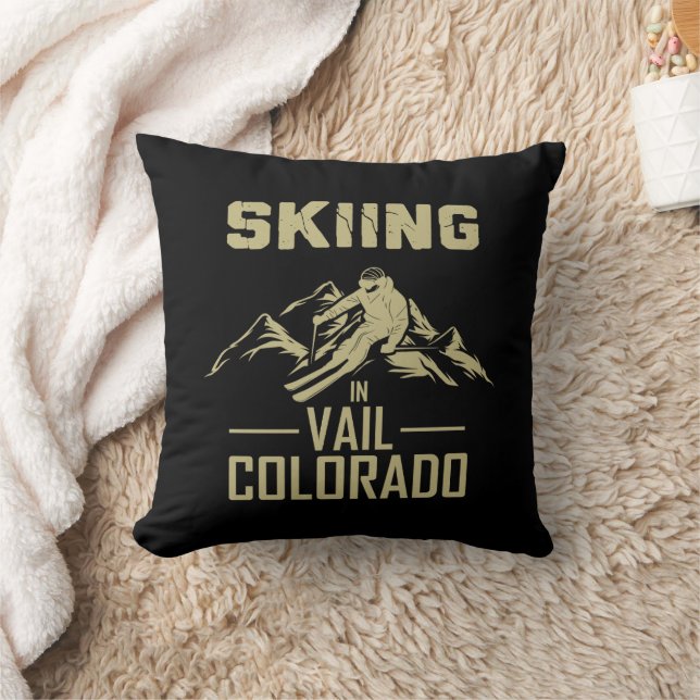 Skifahren in Vail Colorado Kissen (Decke)