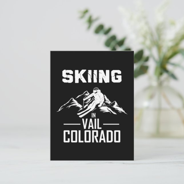 Skifahren in Vail Colorado Postkarte (Stehend Vorderseite)