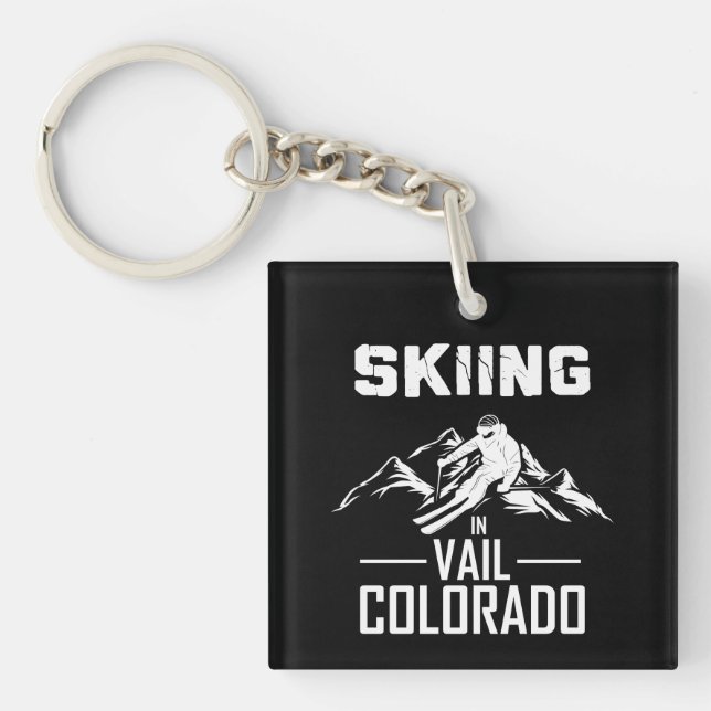 Skifahren in Vail Colorado Schlüsselanhänger (Vorderseite)