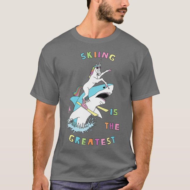 Skifahren ist das Bestste Einhorn Reiten Grosses T-Shirt (Vorderseite)