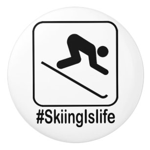 Skifahren ist Leben! Keramikknauf