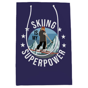 Skifahren ist meine Superkraft Mittlere Geschenktüte