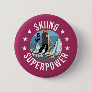 Skifahren ist meine Supermacht Button
