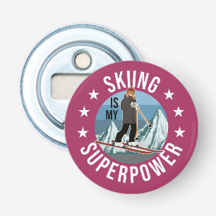 Skifahren ist meine Supermacht Flaschenöffner